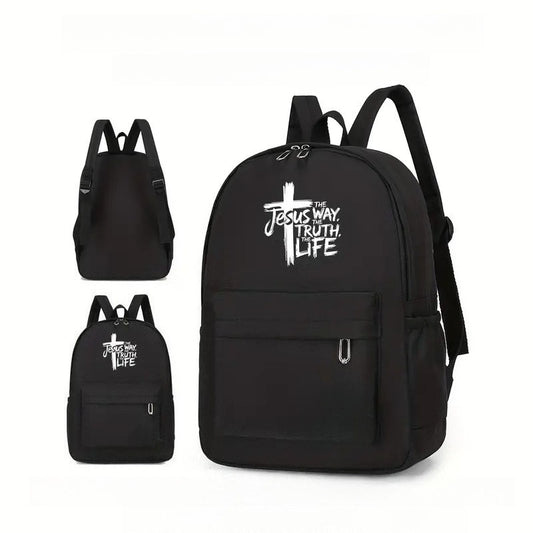 ARTSADD Christian Nylon Backpack With Jesus Cross Print