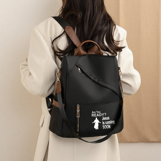 IHDP Lightweight Jesus Print Backpack For Daily Commute