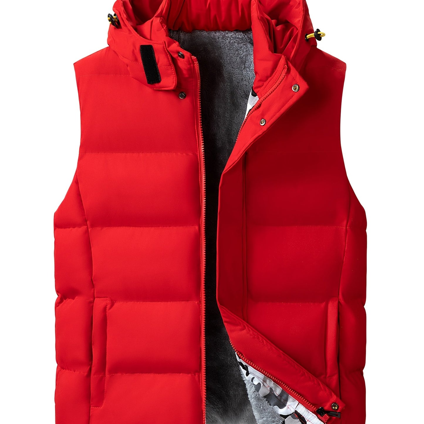 Mens Hooded Winter Vest Casual Street Polyester Jacket