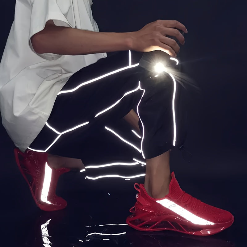 Men Running Shoes Breathable Mesh Upper Non Slip Outsole