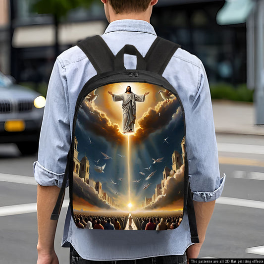 In His Divine Power Religious Backpack With Jesus Print