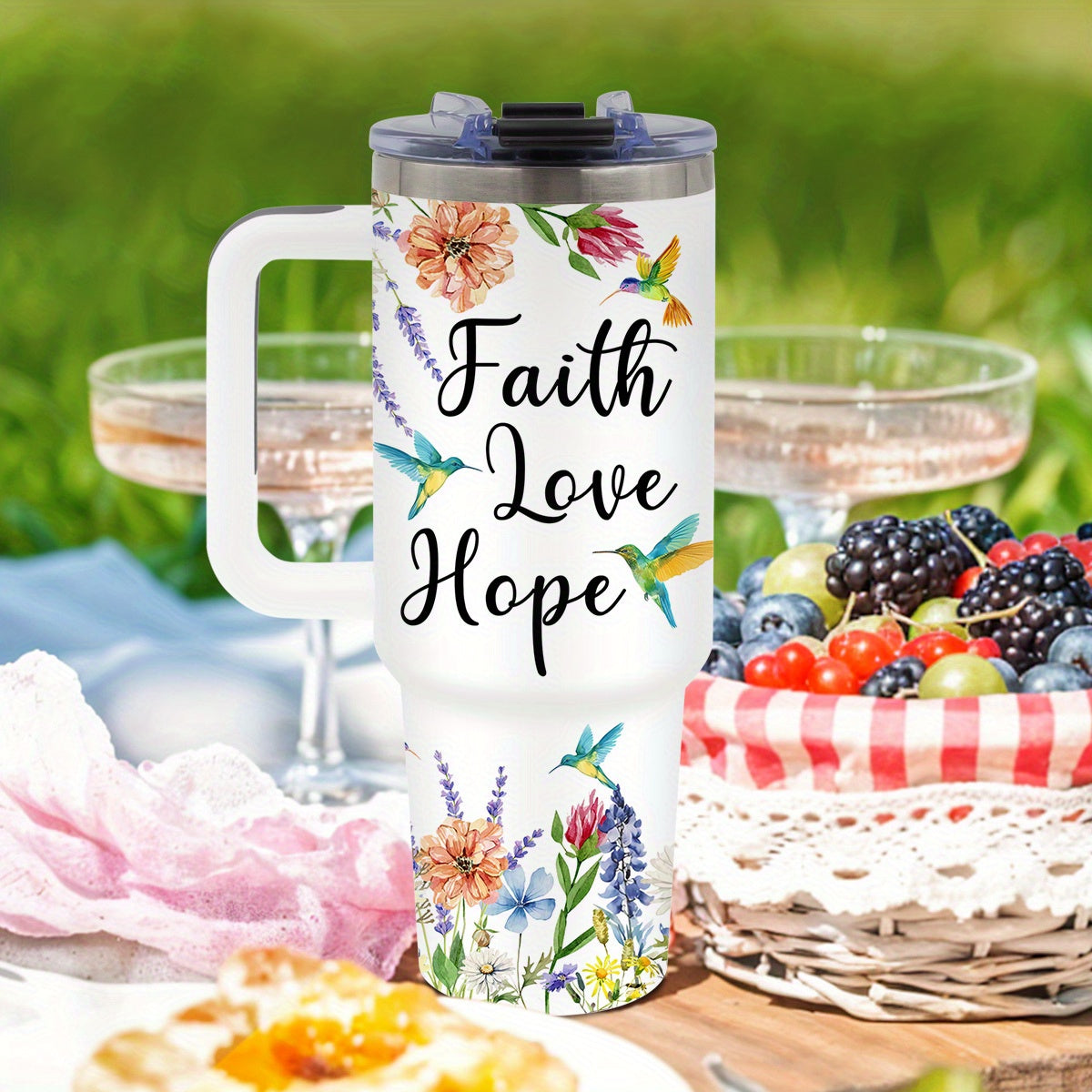 Hummingbird Tumbler Stainless Steel Insulated Travel Mug