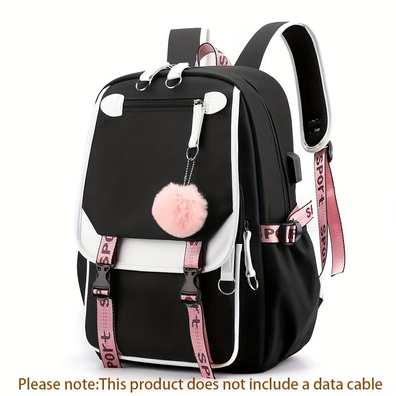 Lightweight Oxford College Style Backpack For Teenagers