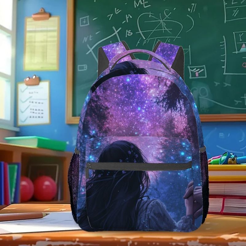 In His Divine Power Galaxy Backpack With Starry Night Print