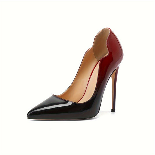 Elegant Gradient Super High Heels Fashionable Pointed Toe Stiletto