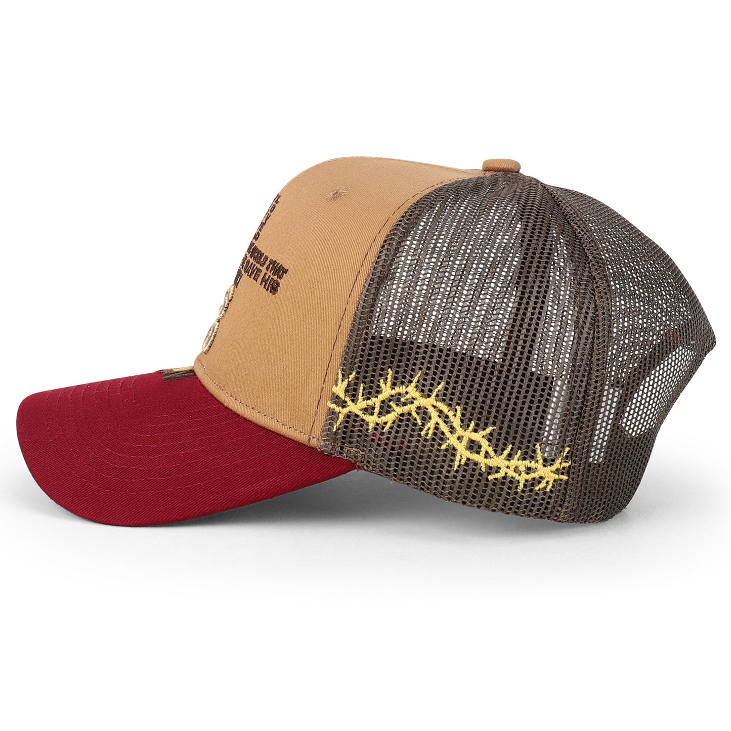 Jesus Saves Embroidered Trucker Cap Curved Bill Six Panel Casual Hat Cotton Polyester Blend