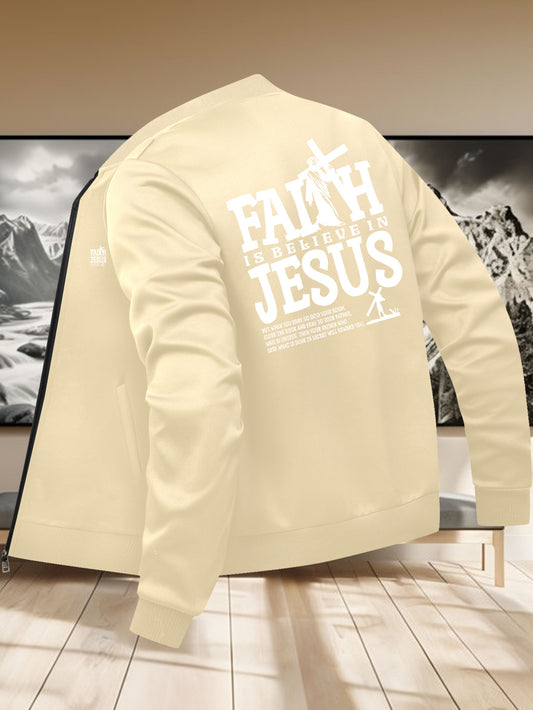 Divine Power Casual Faith Zip Up Jacket With Stand Collar