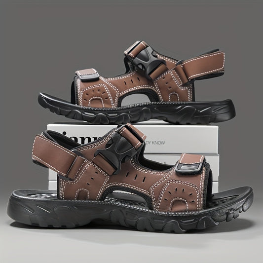 Men's Casual Summer Sandals Hook Loop Breathable PU EVA Sole