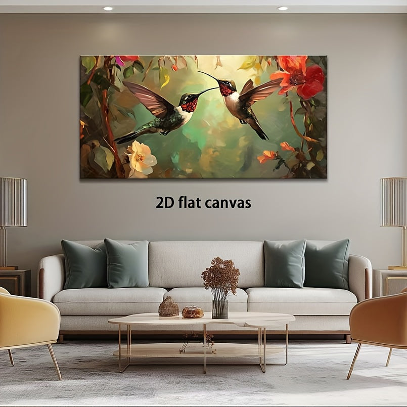 Hummingbird Canvas Wall Art Modern Abstract Landscape Print