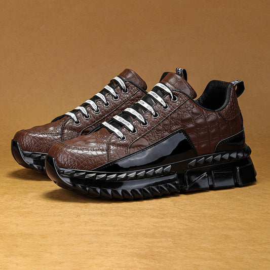 European Style Men Casual Lace Up Sneakers Thick Sole
