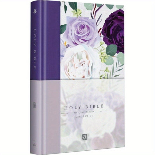 KJV Large Print Bible with Purple Floral Hardcover