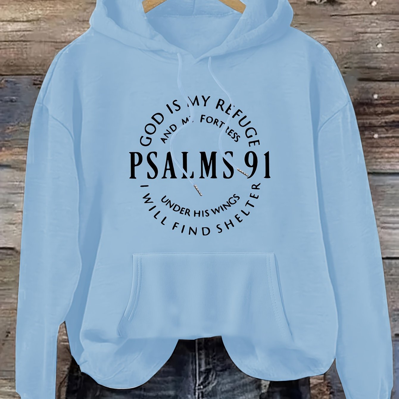Stylish Psalm Womens Graphic Hoodie Soft Polyester Pullover