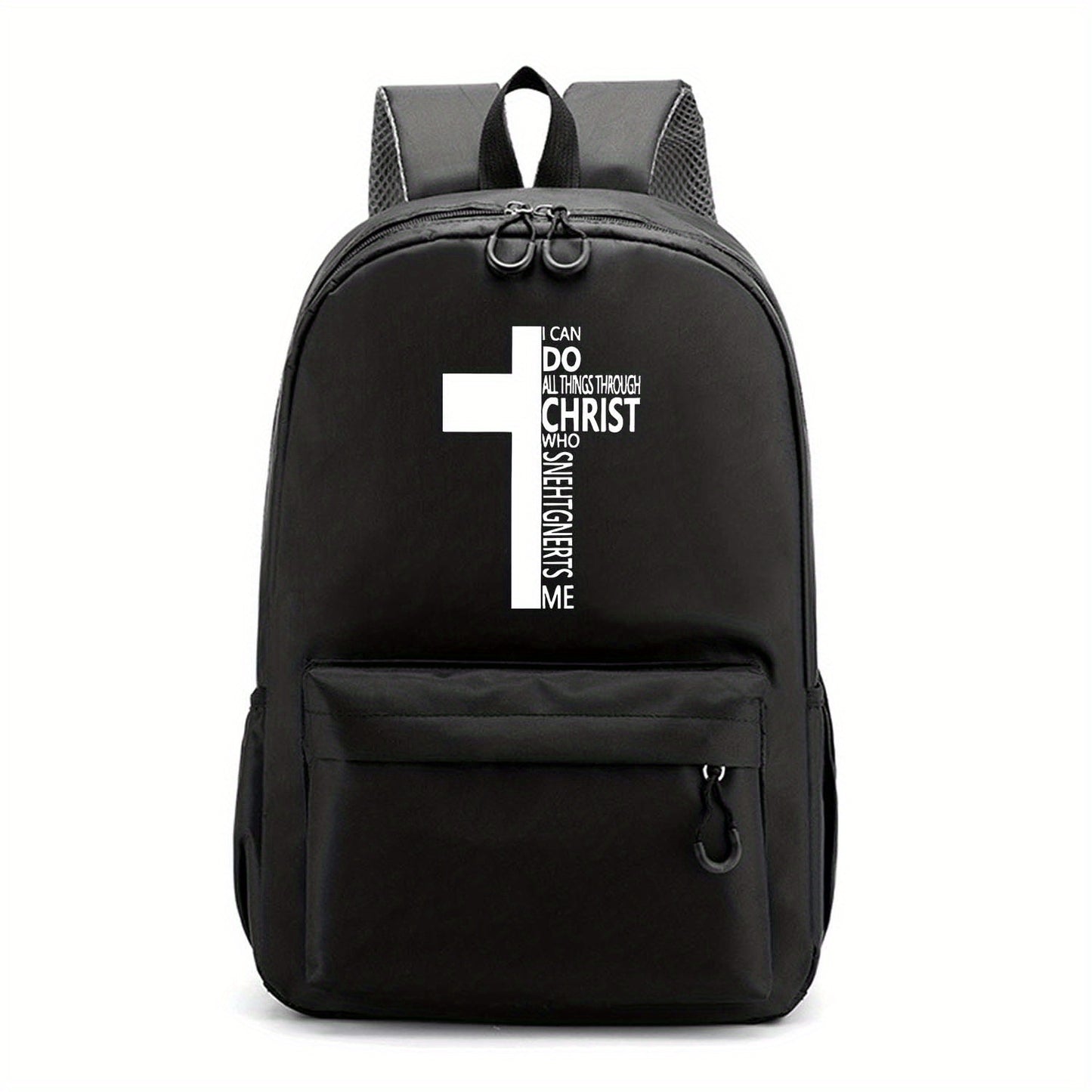 Christian Faith Backpack Lightweight Laptop Bag Cross Print