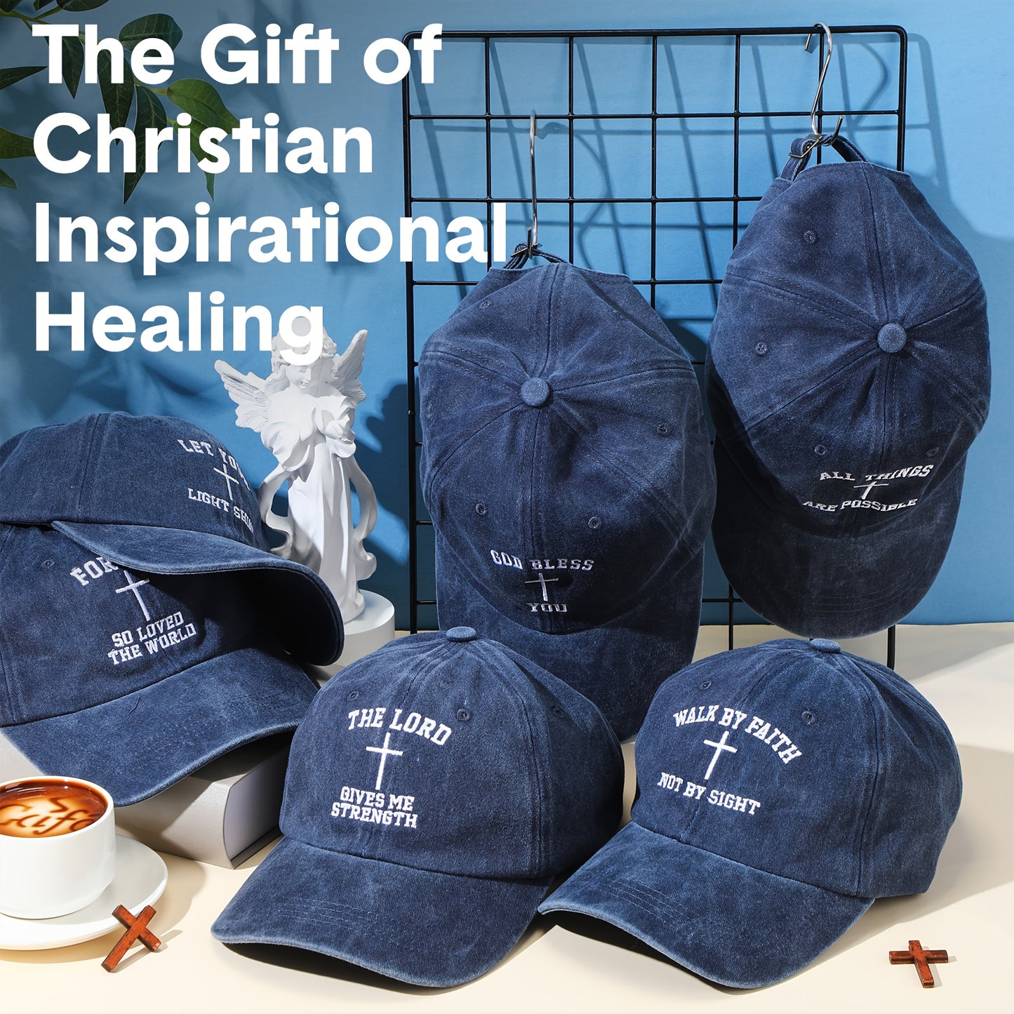 Christian Baseball Caps With Cross Bible Verse Designs