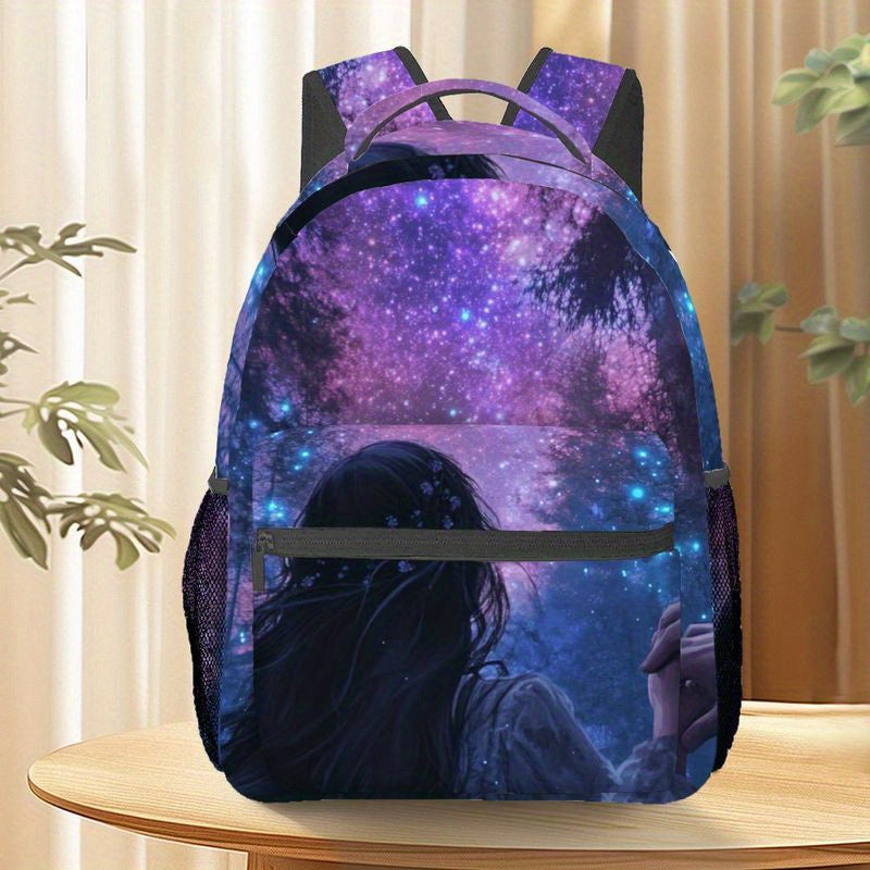 In His Divine Power Galaxy Backpack With Starry Night Print
