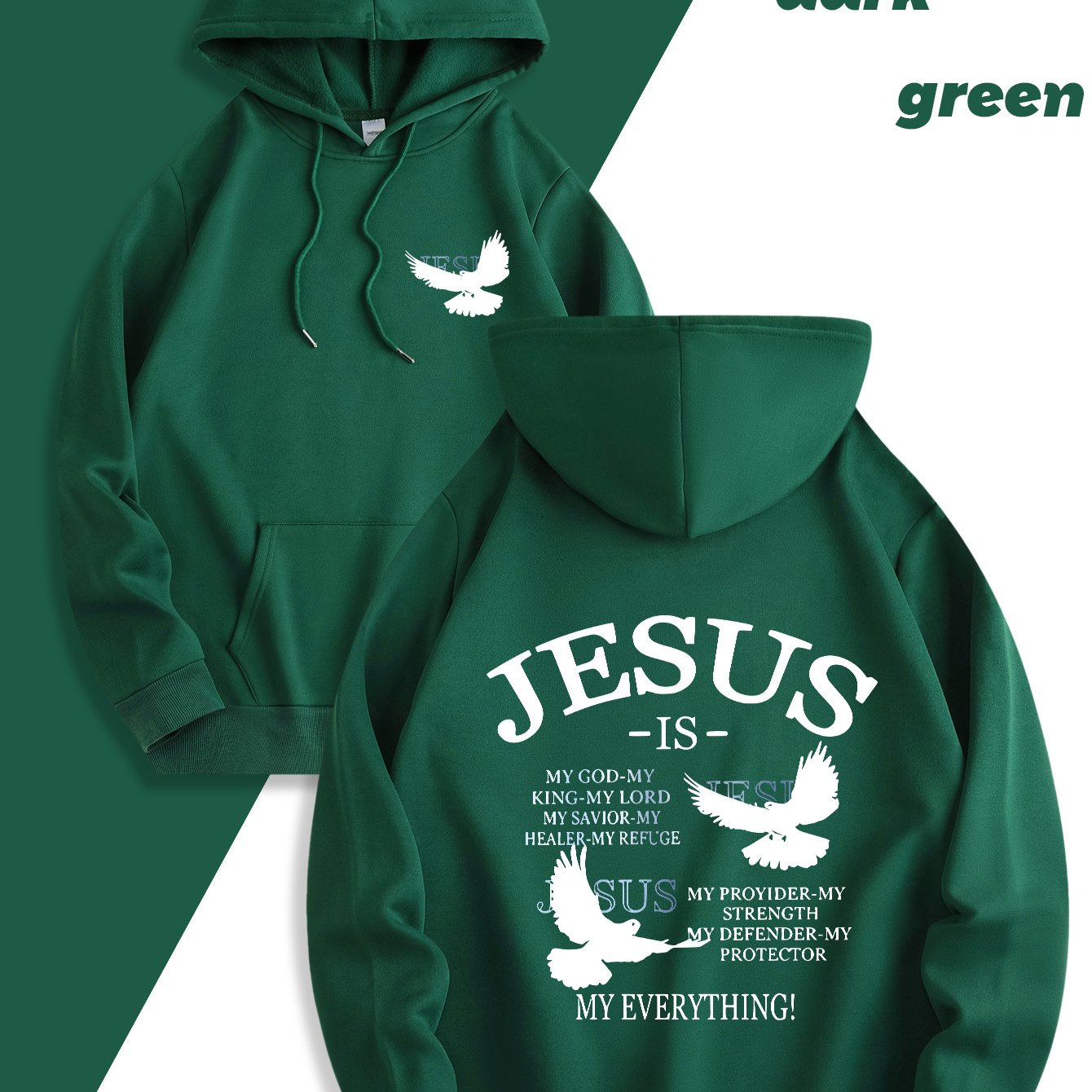 Divine Power Jesus and Dove Graphic Hoodie Unisex Gift