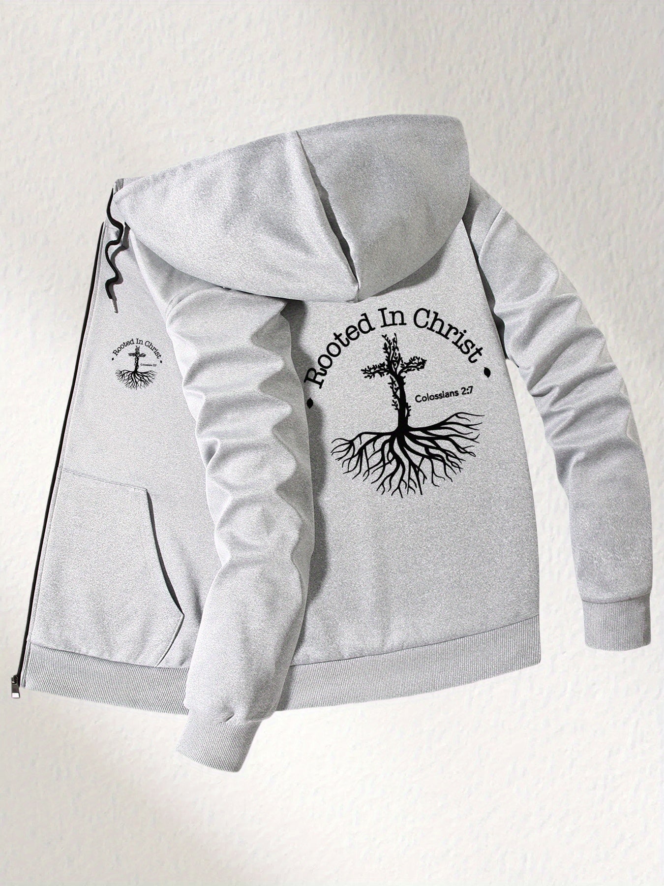 Divine Power Rooted In Christ Slim Fit Hooded Jacket Men