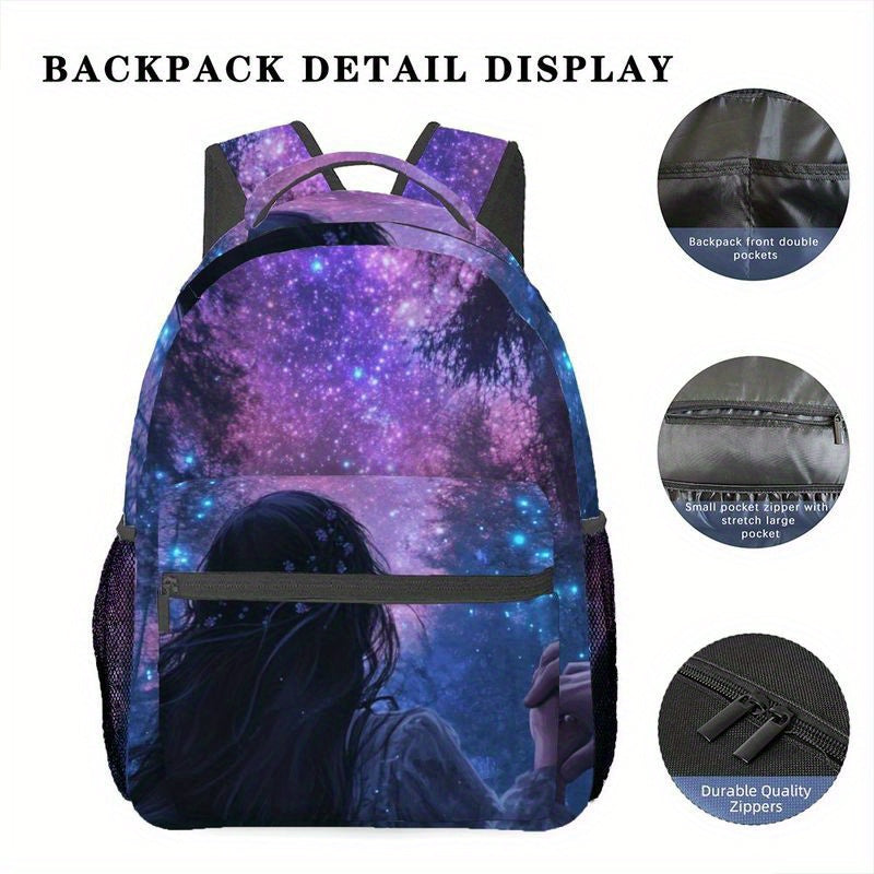 In His Divine Power Galaxy Backpack With Starry Night Print