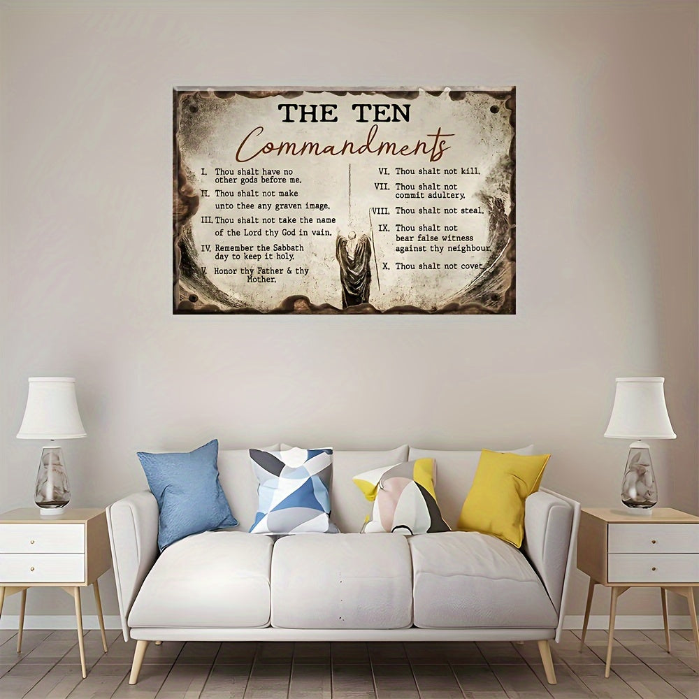 Ten Commandments Wall Art Canvas Motivational Wall Decor