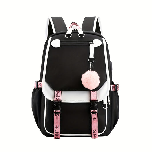 Teen Girls Laptop Backpack Durable Polyester School Bag