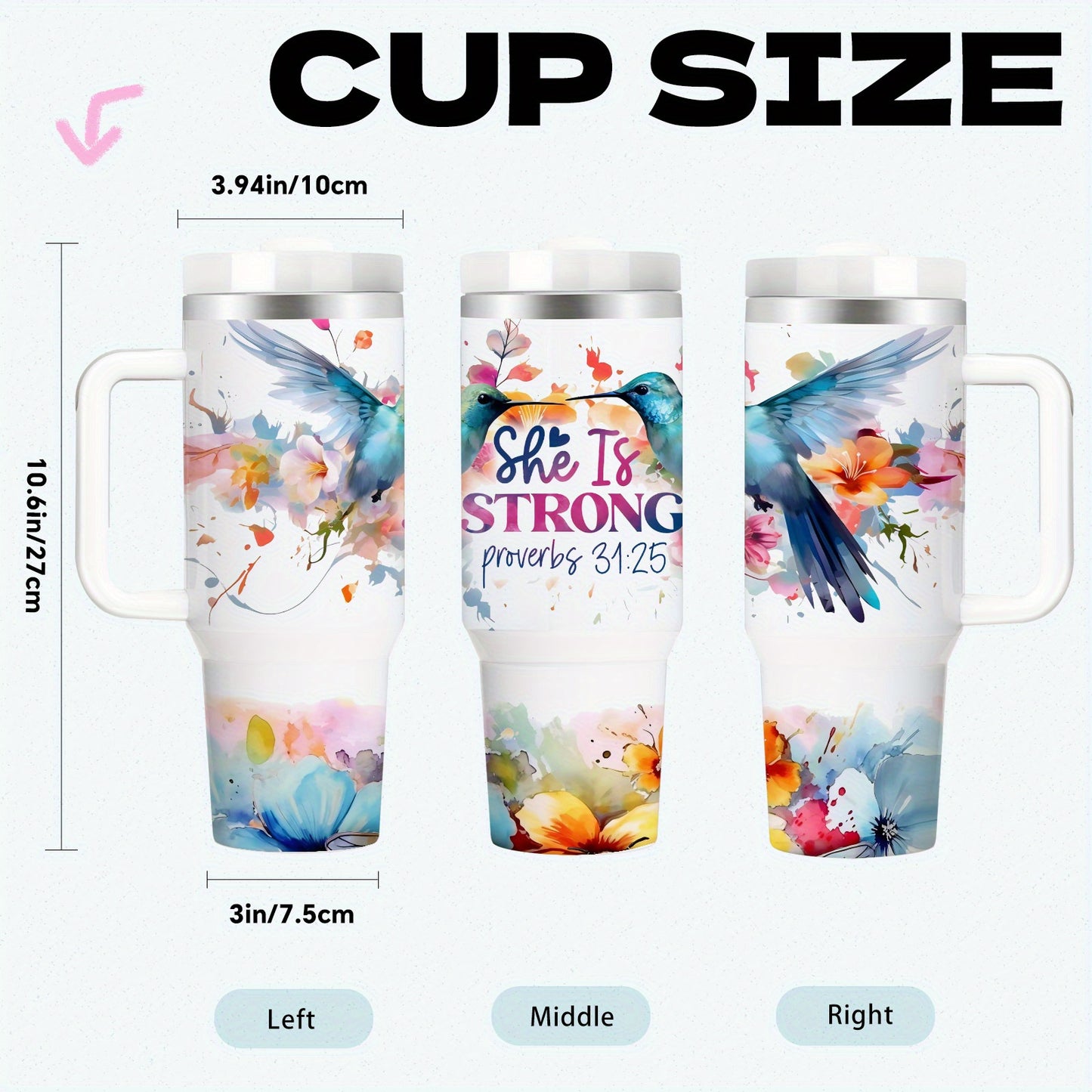 Mikenda Vacuum Insulated Mug Double Wall Stainless Steel Tumbler