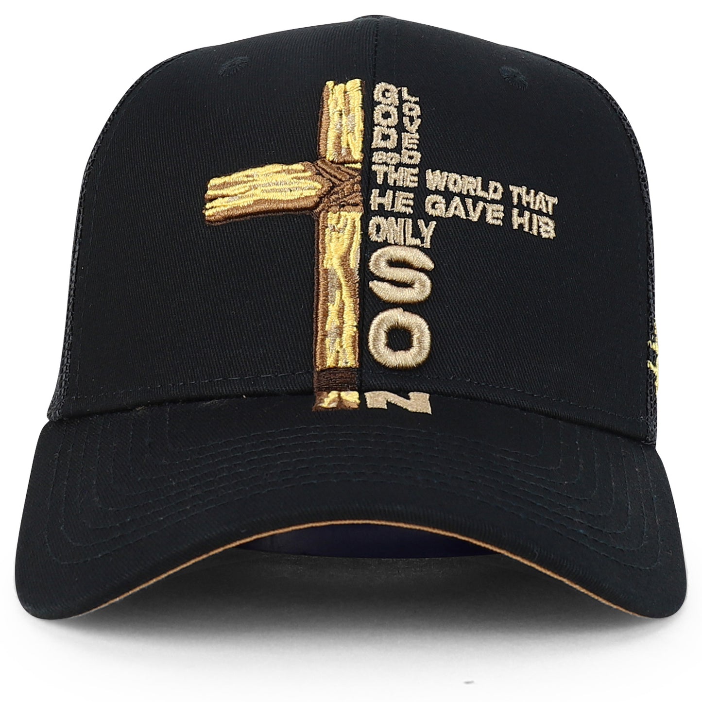 Jesus Saves Embroidered Trucker Cap Curved Bill Six Panel Casual Hat Cotton Polyester Blend