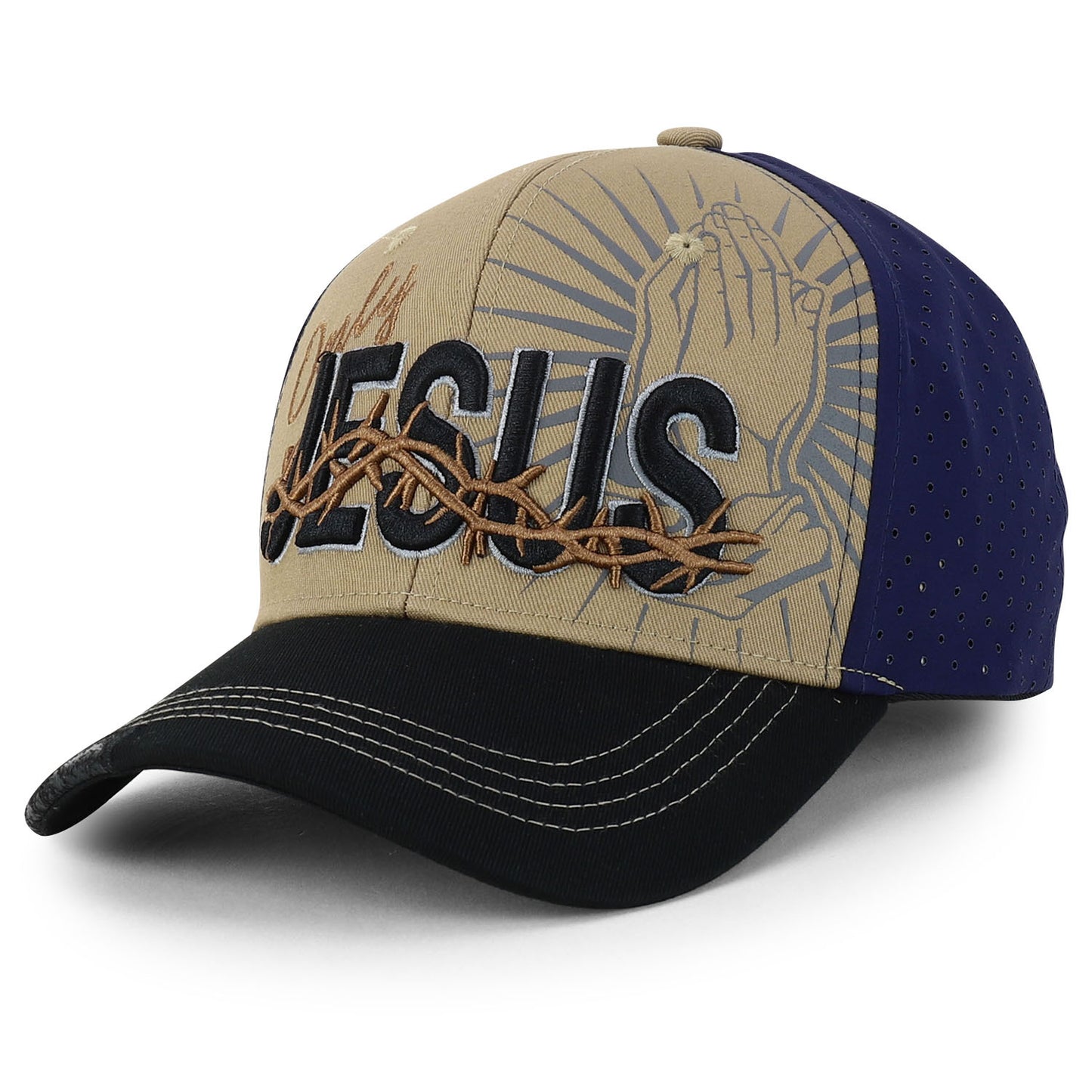 Trendy Apparel Shop Jesus Praying Hand Embroidered Christian Cap