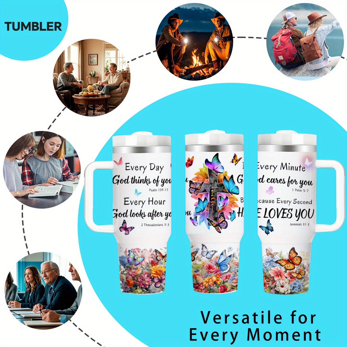 Mikenda Insulated Stainless Steel Tumbler God Loves You