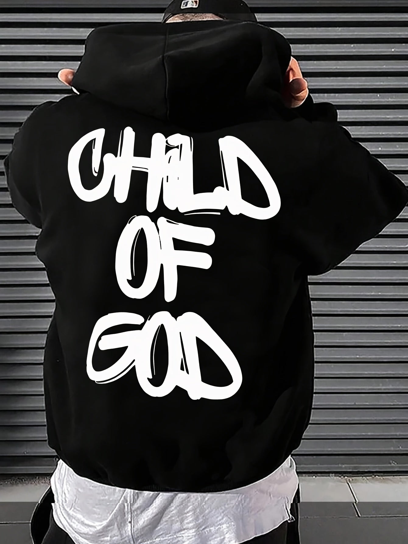 Mens Vintage Letter Print Hoodie Casual Streetwear Pullover