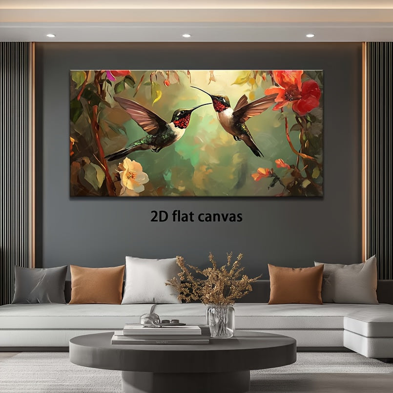 Hummingbird Canvas Wall Art Modern Abstract Landscape Print