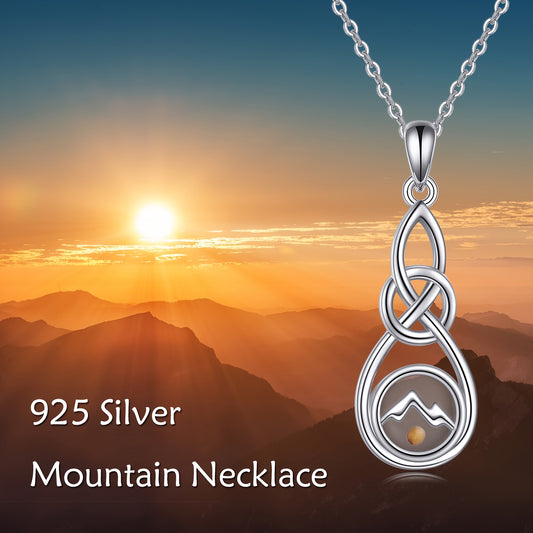 Silver Celtic Seed Mountain Pendant Christian Jewelry for Women