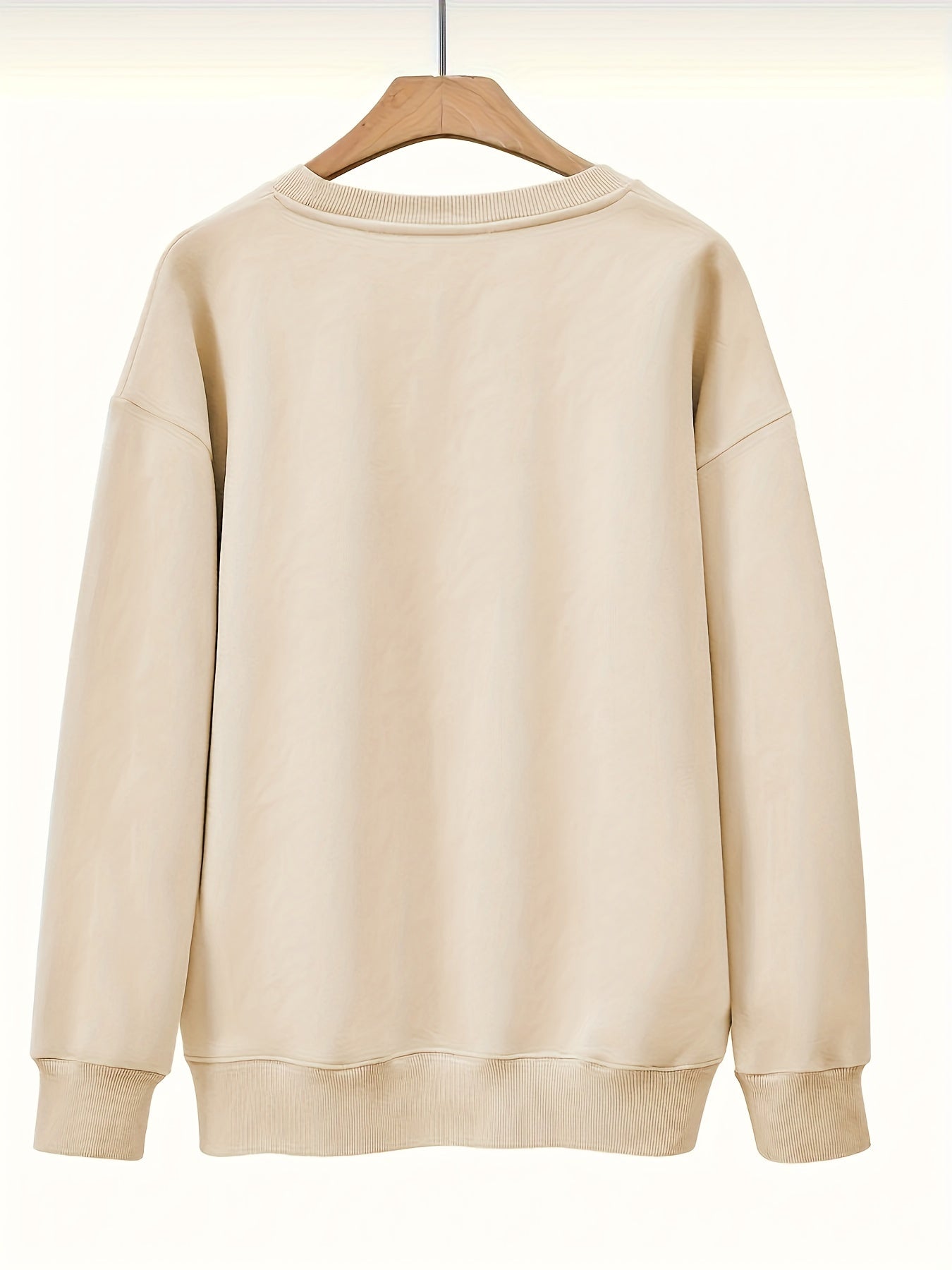In His Divine Power Letter Print Pullover Sweatshirt Women