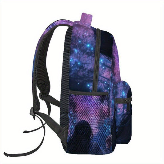 In His Divine Power Galaxy Backpack With Starry Night Print