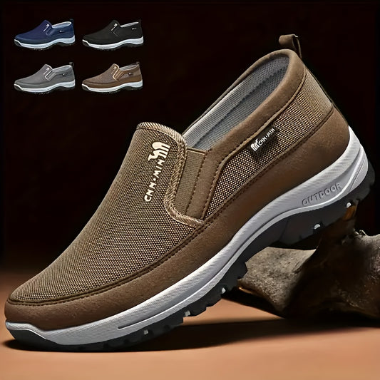 Mens Canvas Slip On Shoes Lightweight Soft Sole Casual