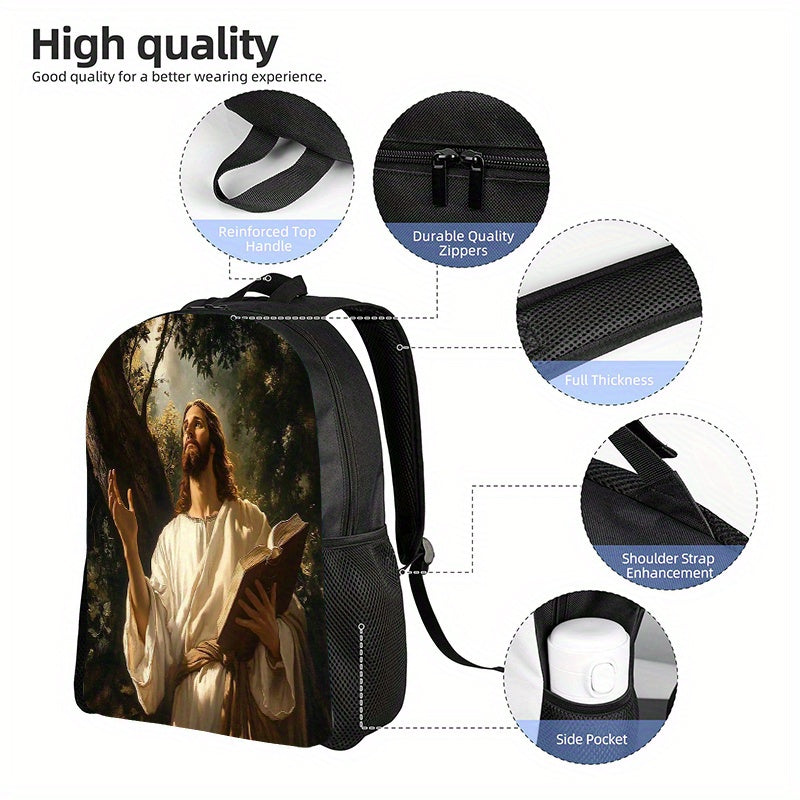 Jesus Prayer Print Backpack by In His Divine Power