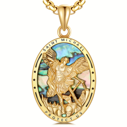 Archangel Michael Pendant Necklace S925 Silver Jewelry