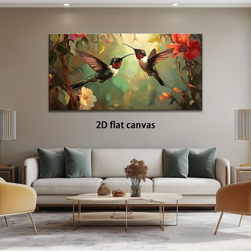 Hummingbird Canvas Wall Art Modern Abstract Landscape Print