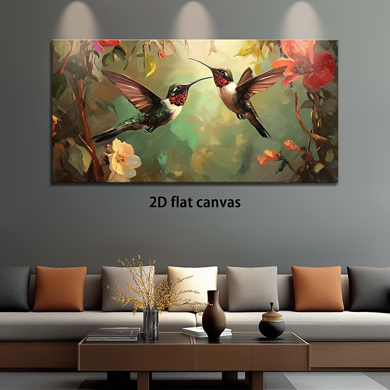 Hummingbird Canvas Wall Art Modern Abstract Landscape Print