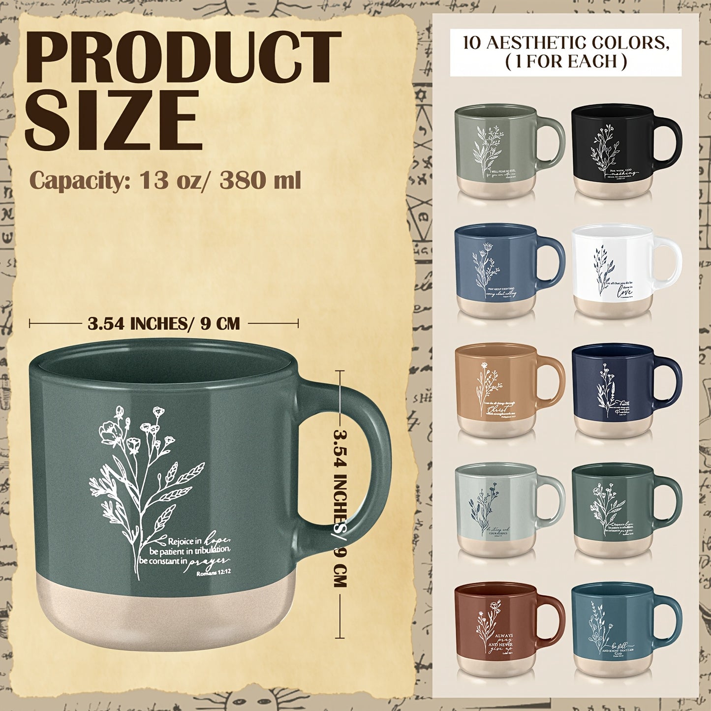 PATELAI Inspirational Christian Mugs for Women Ceramic Gift