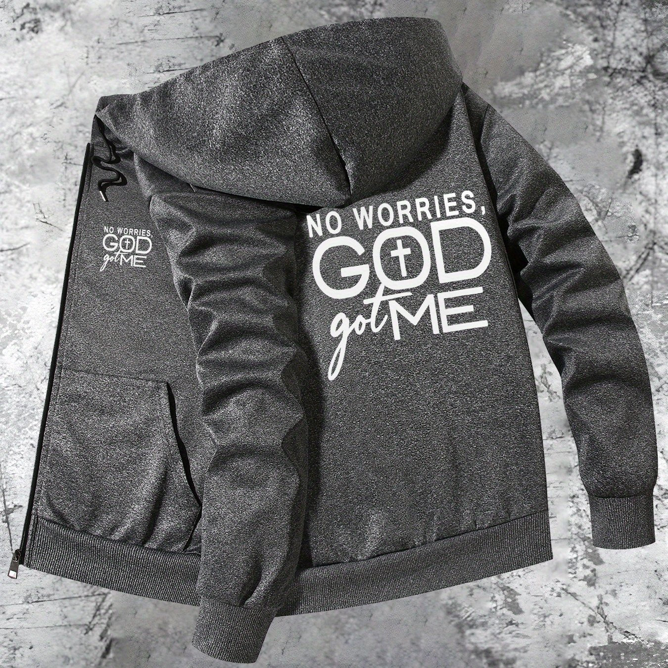 No Worries God Got Me Hooded Jacket