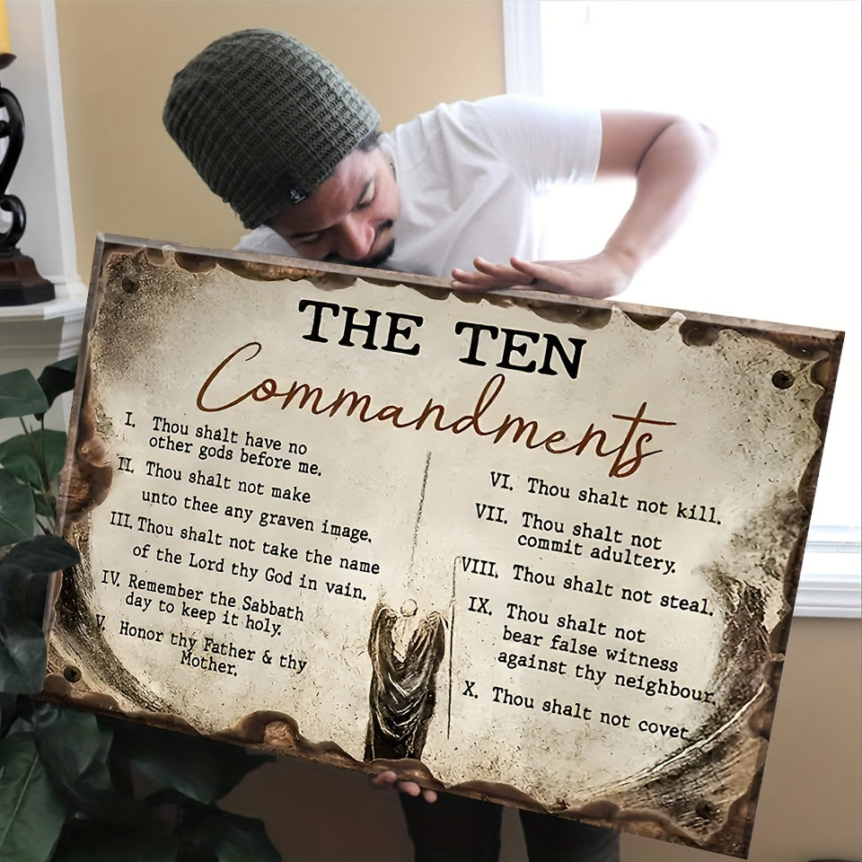 Ten Commandments Wall Art Canvas Motivational Wall Decor