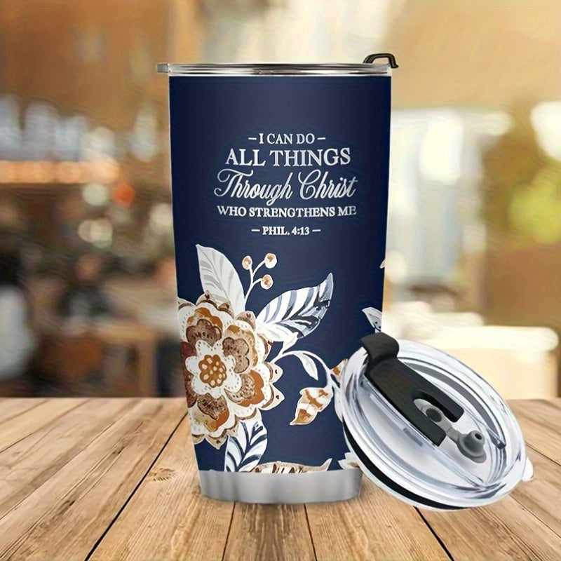 Stainless Steel Insulated Bible Travel Mug With Lid