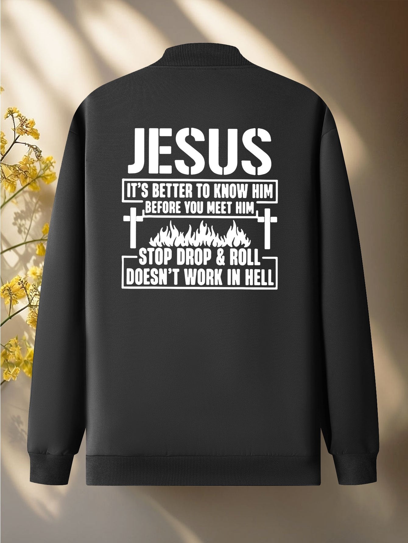 Christian Bible Message Zip Front Jacket for Church