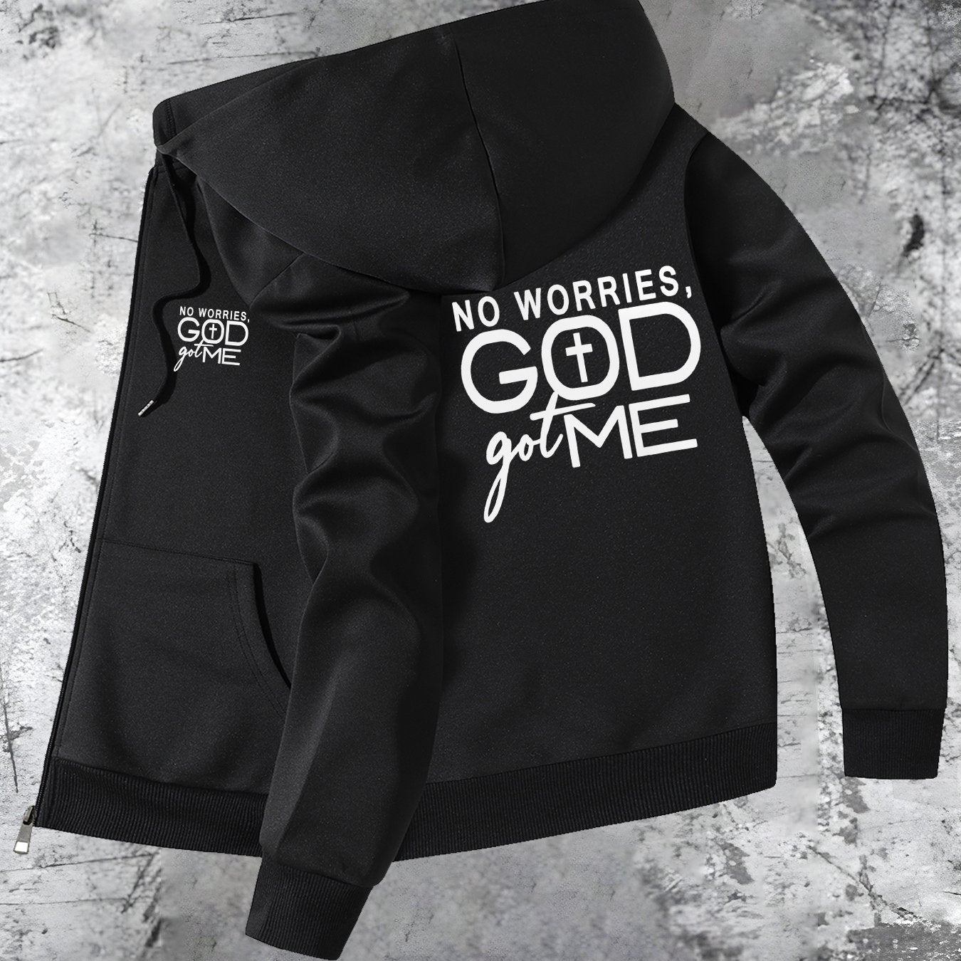 No Worries God Got Me Hooded Jacket