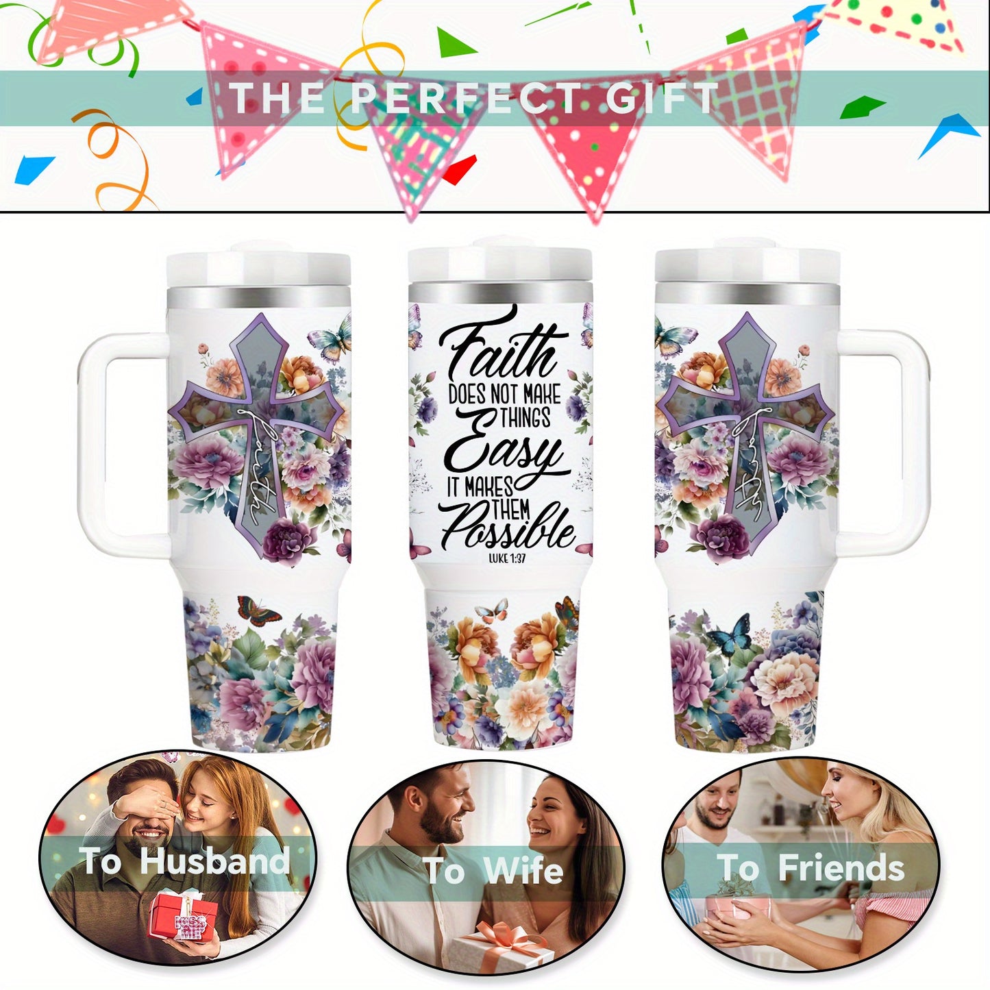 Mikenda Insulated Stainless Steel Vacuum Cup With Straw