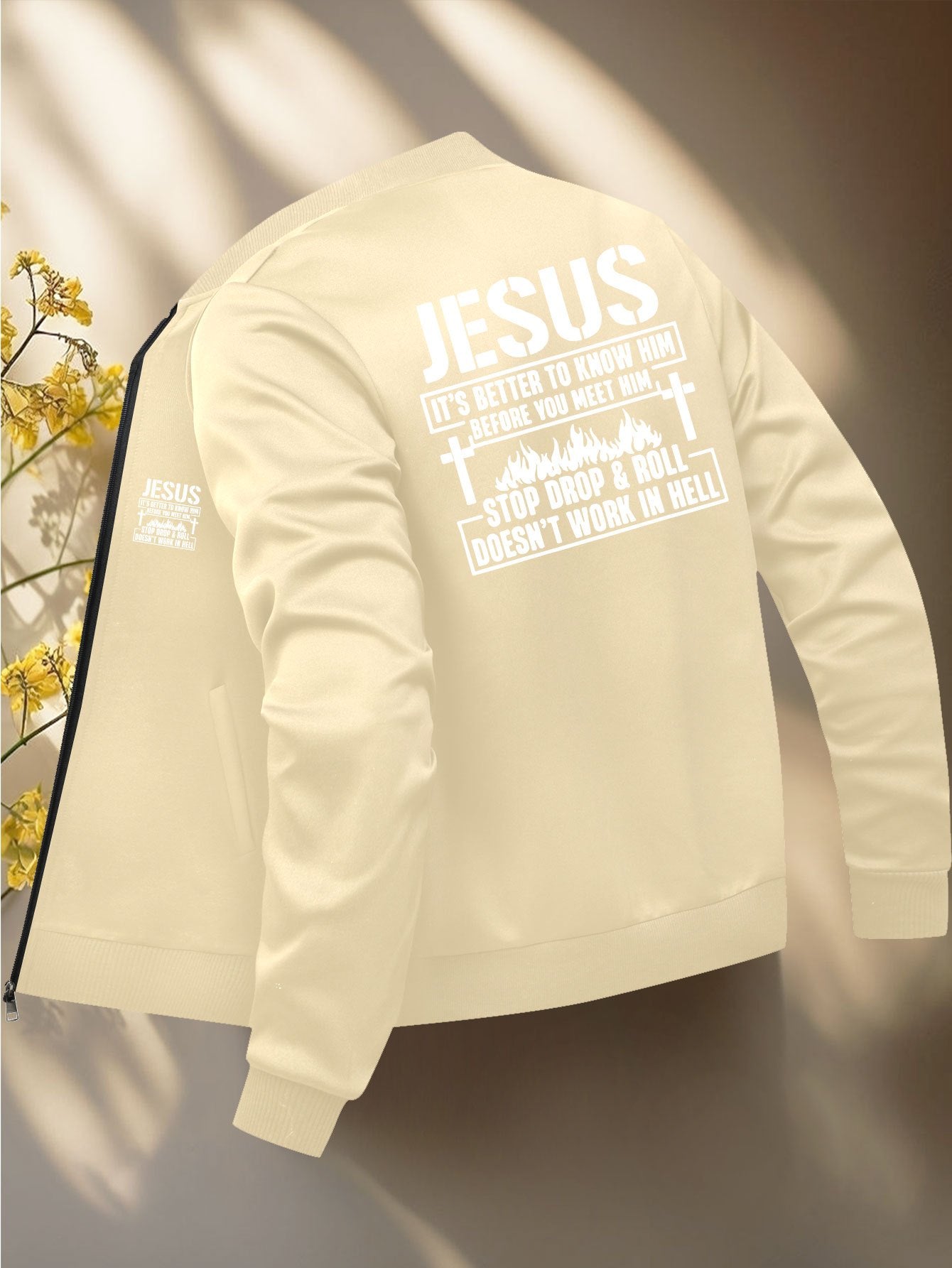 Christian Bible Message Zip Front Jacket for Church