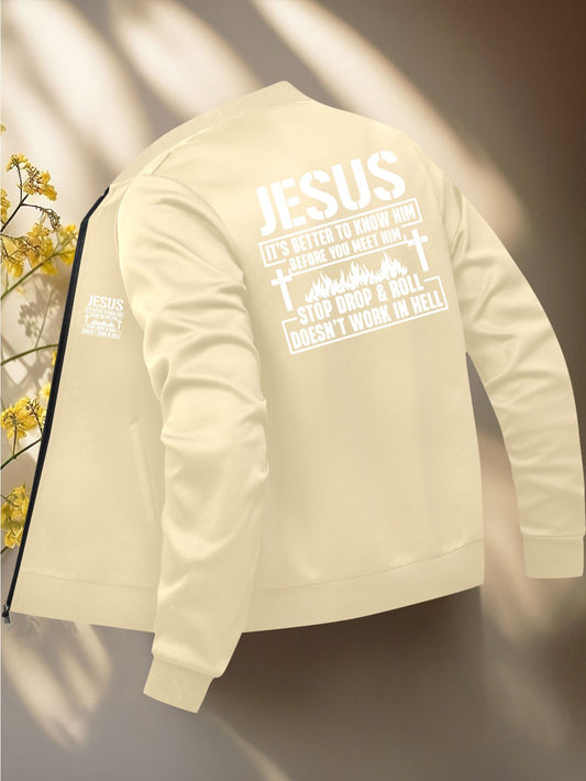 Christian Bible Message Zip Front Jacket for Church