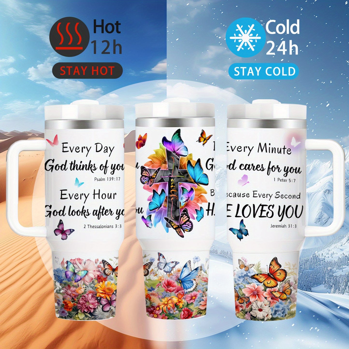 Mikenda Insulated Stainless Steel Tumbler God Loves You