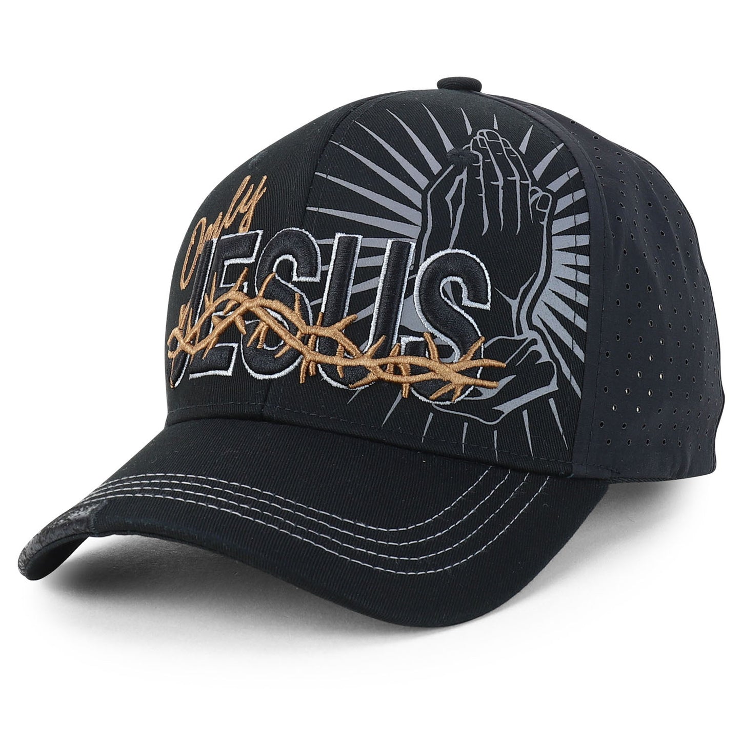 Trendy Apparel Shop Jesus Praying Hand Embroidered Christian Cap