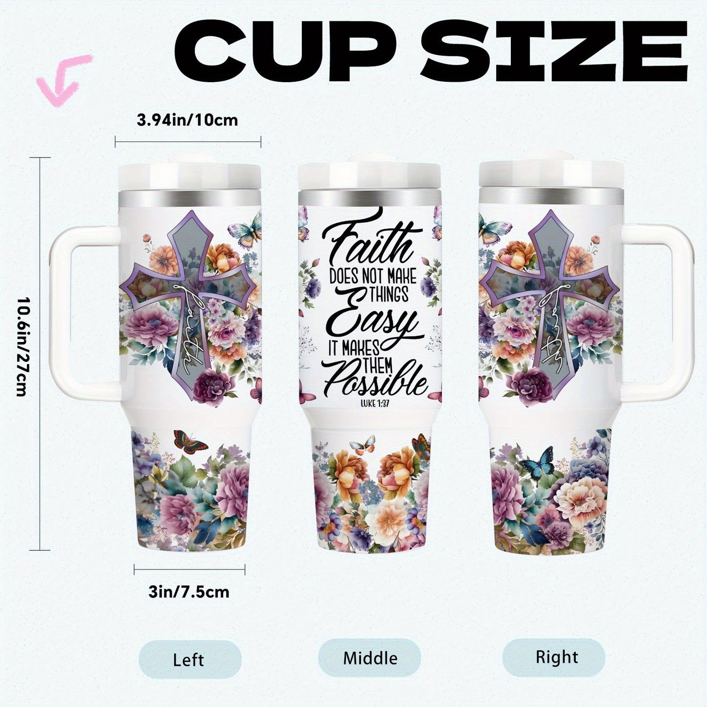 Mikenda Insulated Stainless Steel Vacuum Cup With Straw